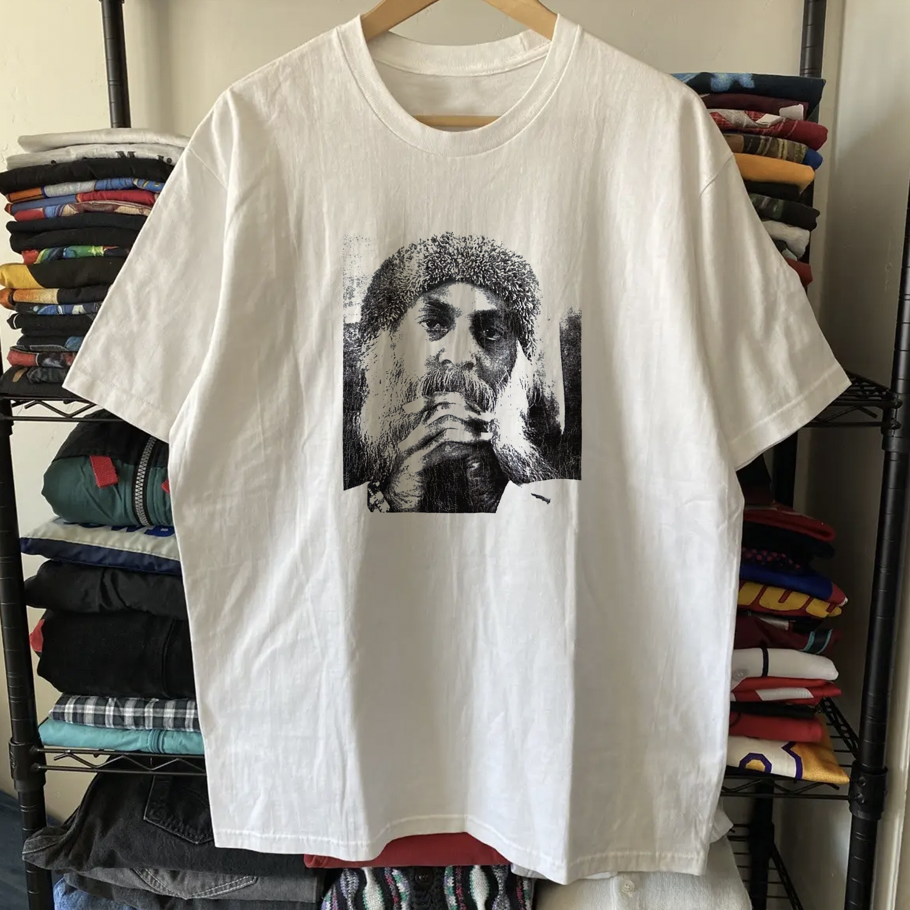 RARE BHAGWAN SHREE RAJNEESH OSHO WASHED WHITE TEE