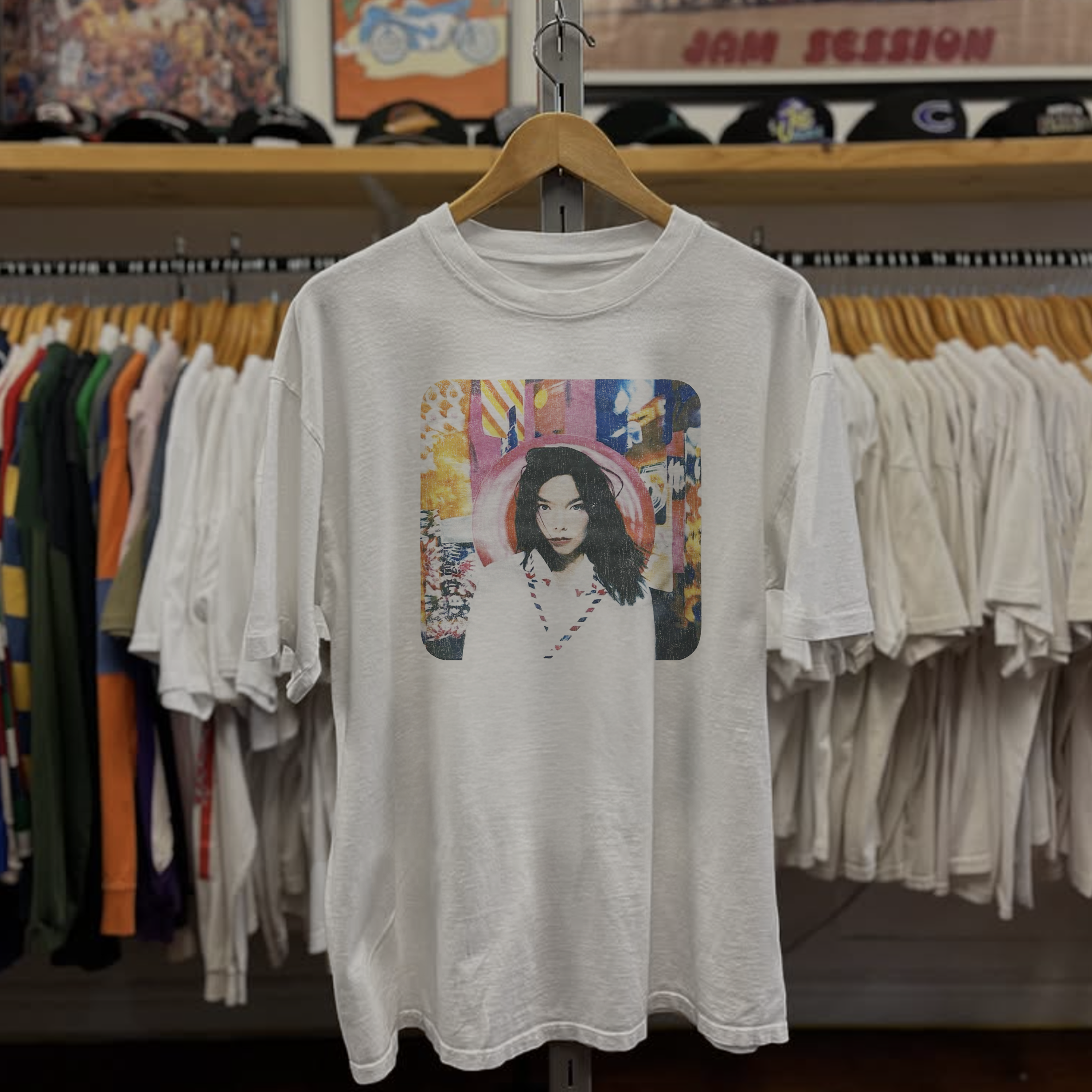 1995 Björk Post Washed White Tee – Strike Anywhere Vintage 1995 Björk Post Washed White Tee – Strike Anywhere Vintage
