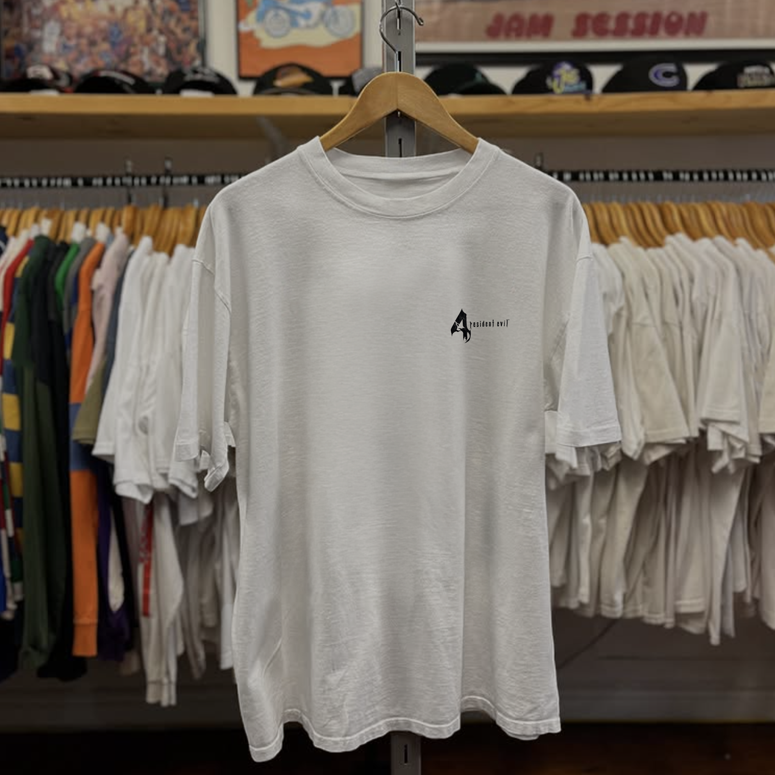 Rare Resident Evil 4 Washed White Tee – Strike Anywhere Vintage