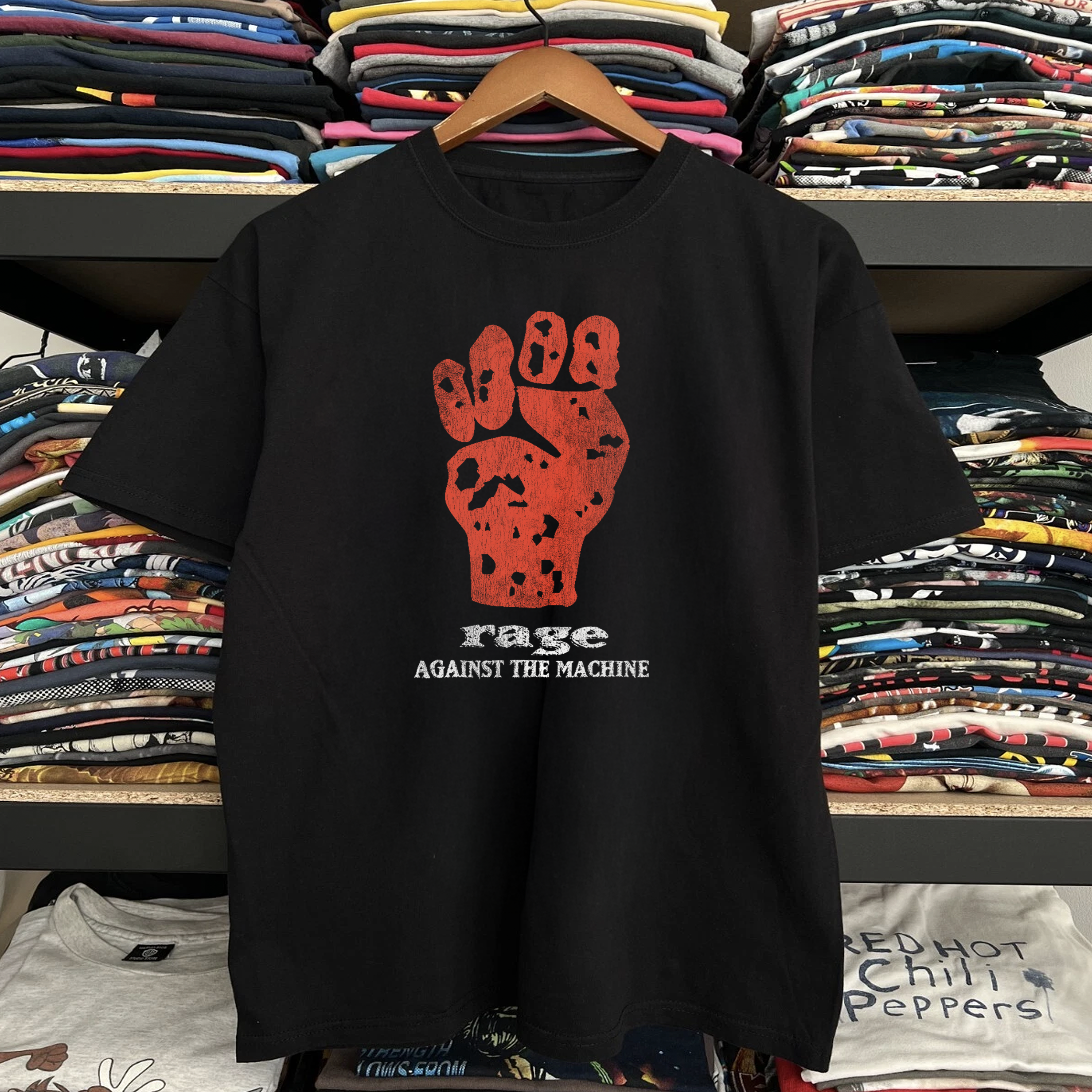 90s RAGE AGAINST THE MACHINE Tシャツ 90s Rage Against The Machine Washed Black Tee – Strike Anywhere