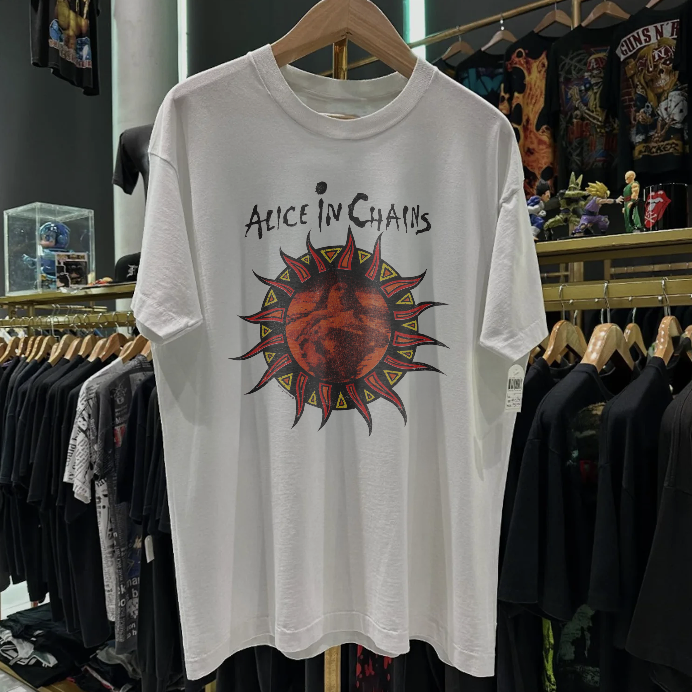 93 Alice In Chains Lollapalooza Washed White Tee – Strike Anywhere