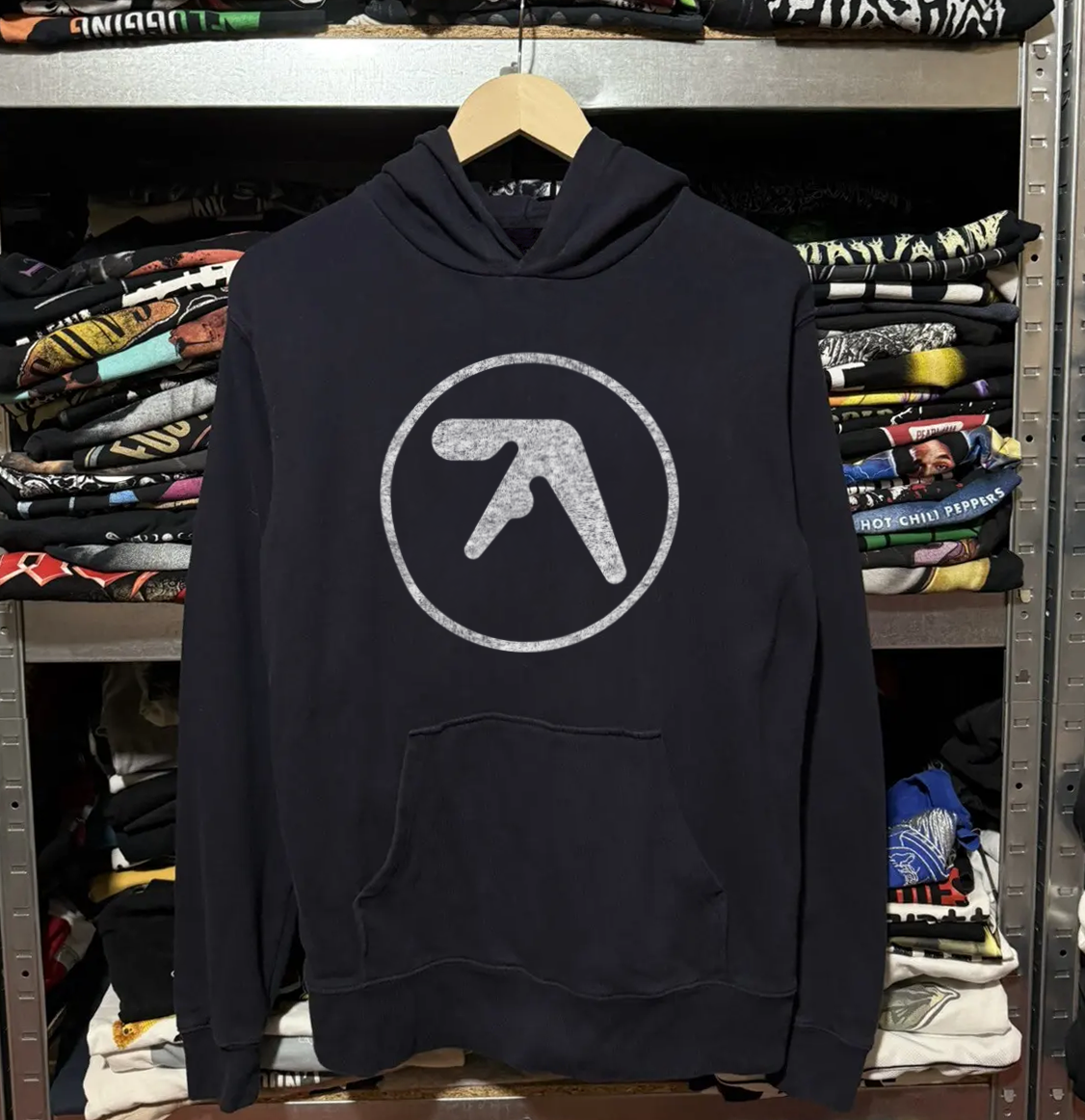 Rare Aphex Twin Circle Logo Black Hoodie – Strike Anywhere Vintage