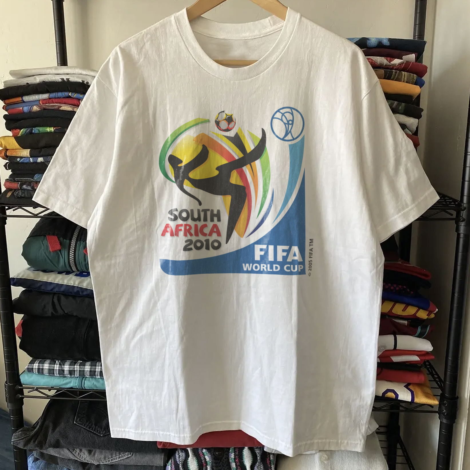 2010 South Africa World Cup Washed White Tee – Strike Anywhere Vintage