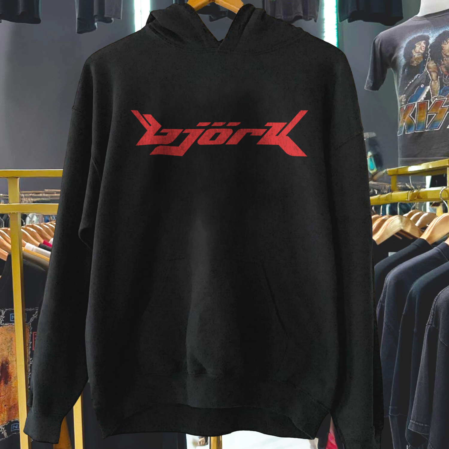 2000S Bjork Tour Black Hoodie – Strike Anywhere Vintage