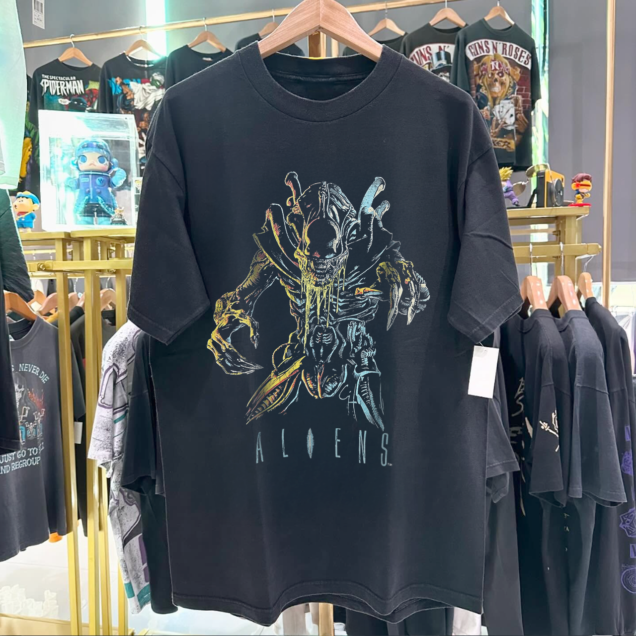 90s Aliens Promo Rare Washed Black Tshirt – Strike Anywhere Vintage 90s Aliens Promo Rare Washed Black Tshirt – Strike Anywhere Vintage