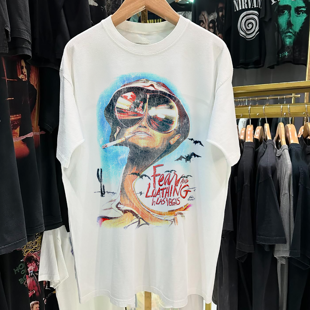 Fear And Loathing 1998 Promo Vintage Washed White T-Shirt – Strike Fear And Loathing 1998 Promo Vintage Washed White T-Shirt – Strike