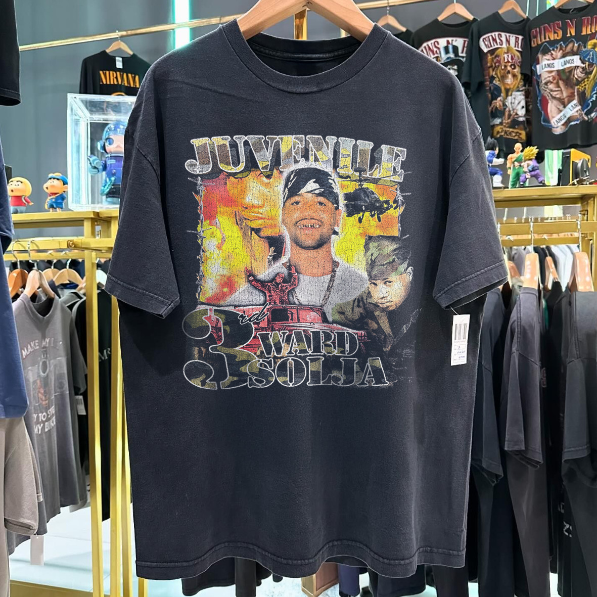 90's Juvenile '3rd Ward Solja' 400 Degrees Vintage Washed Black 90's Juvenile '3rd Ward Solja' 400 Degrees Vintage Washed Black