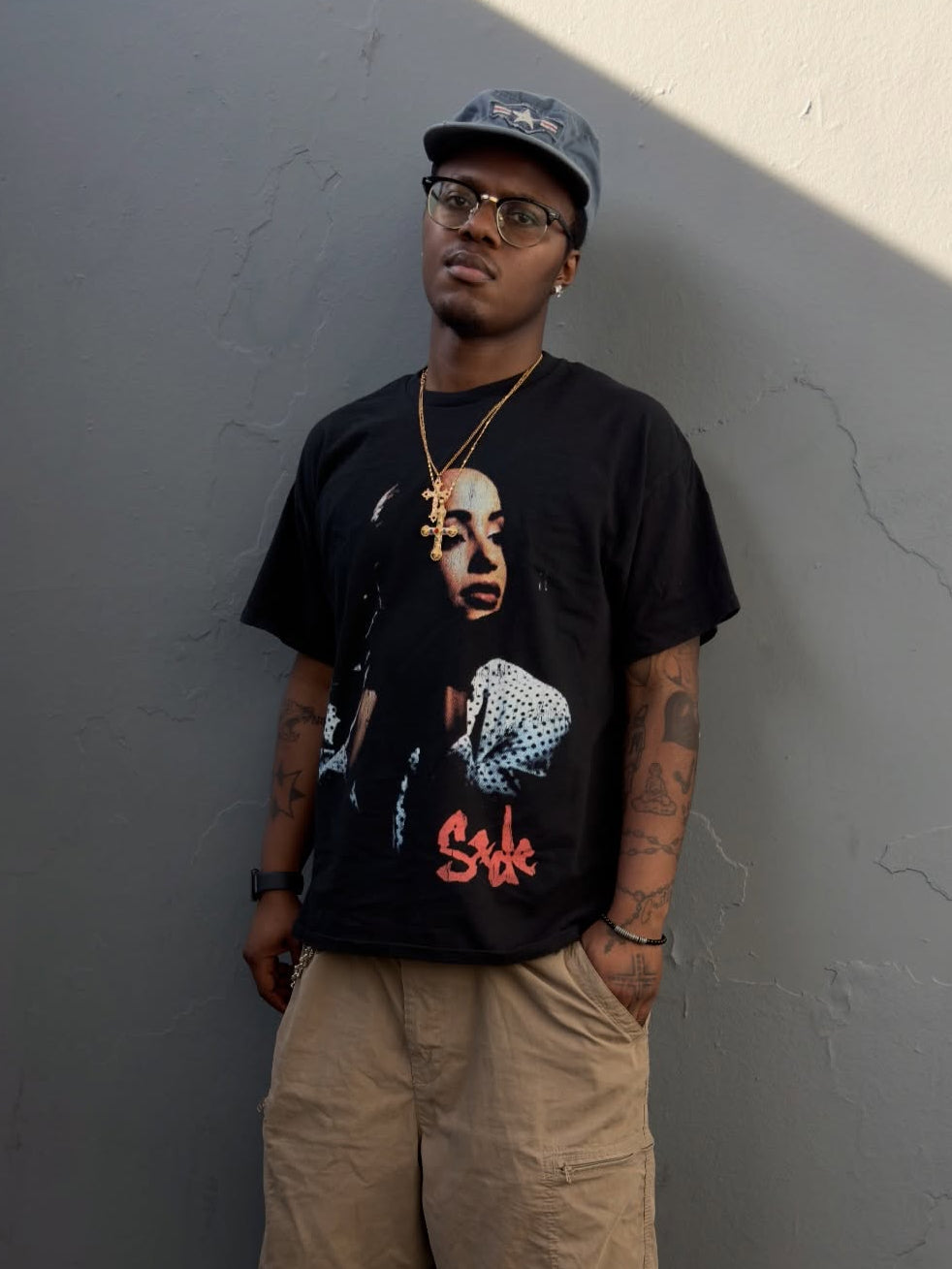 SADE　T シャツ　ビッグプリント 1993 DESIGNED WORLD HIPHOP Tシャツ 半袖 大きいサイズ ナイン