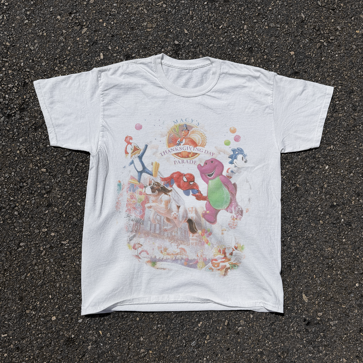 94' 'THANKGSGIVING PARADE' VINTAGE WASHED WHITE TEE