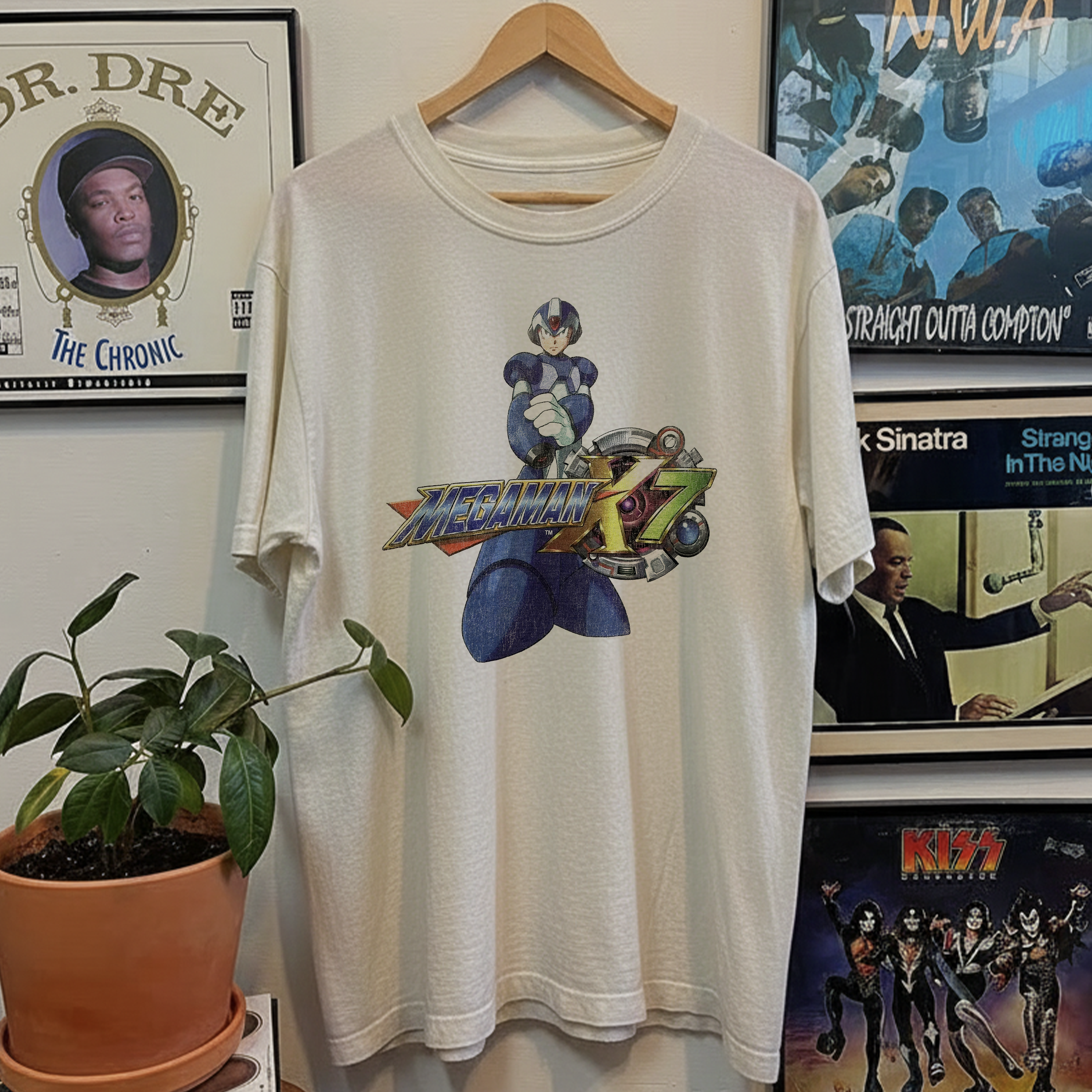 2003 Megaman X7 Washed White Tee – Strike Anywhere Vintage
