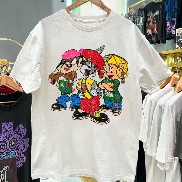 Looney Toons x TLC Washed White Tee – Strike Anywhere Vintage