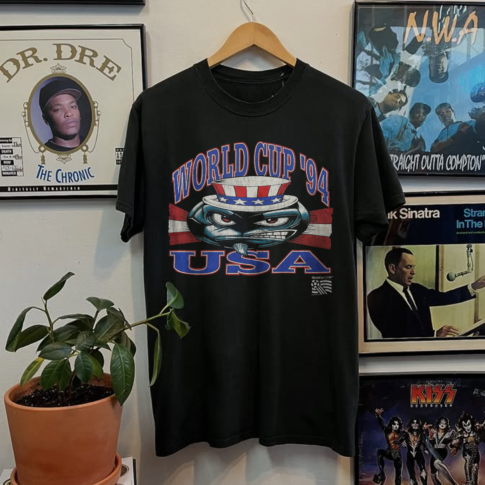 1994 World Cup USA Washed Black Tee – Strike Anywhere Vintage