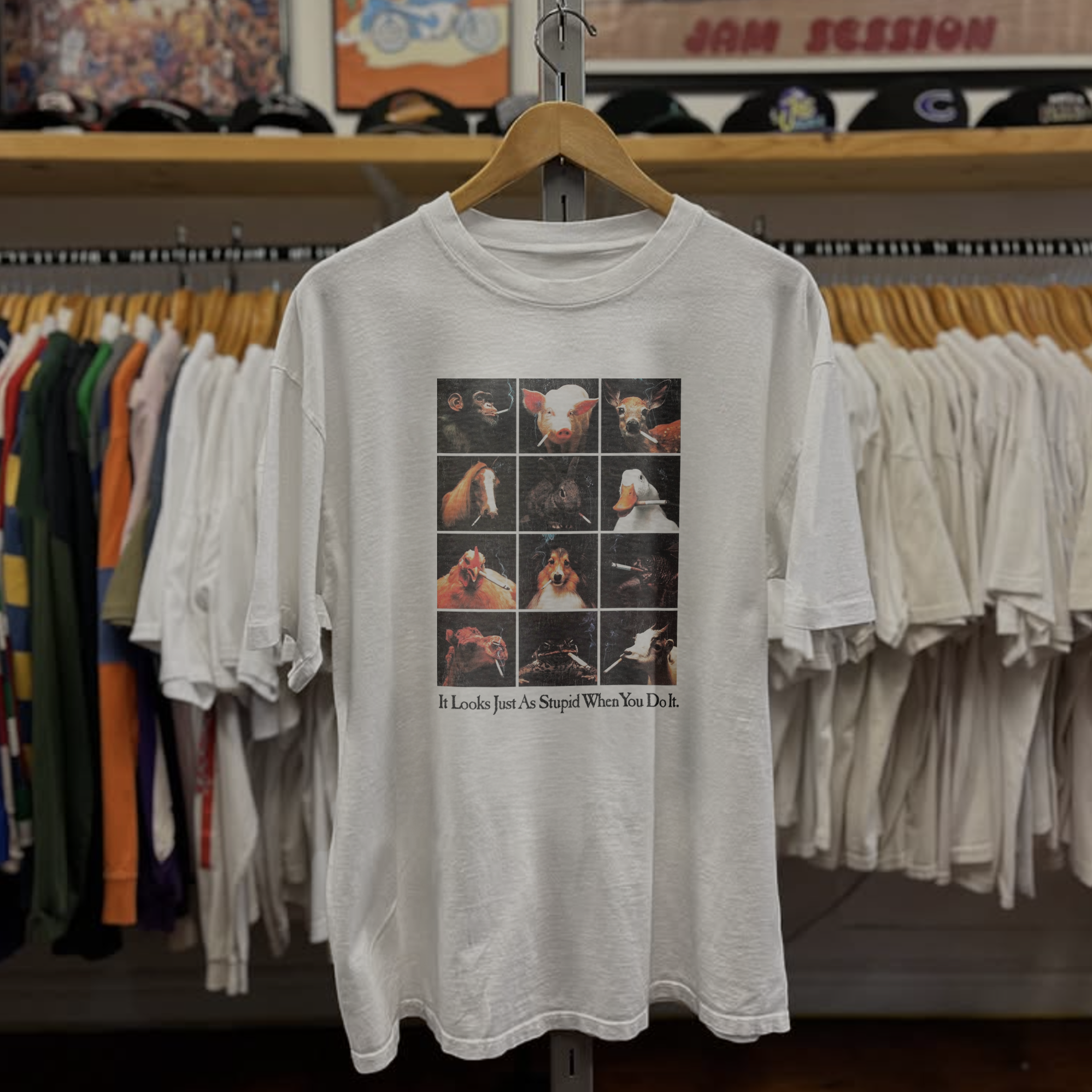 washed tobacco 1993 Anti Tobacco Washed White Tee – Strike Anywhere Vintage