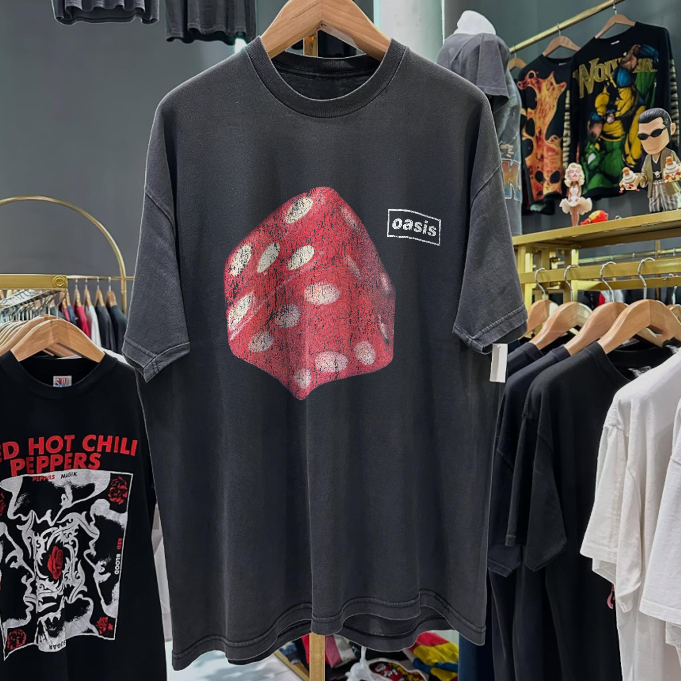 1997 OASIS BE HERE NOW TOUR RARE WASHED BLACK T-SHIRT 1997 OASIS BE HERE NOW TOUR RARE WASHED BLACK T-SHIRT