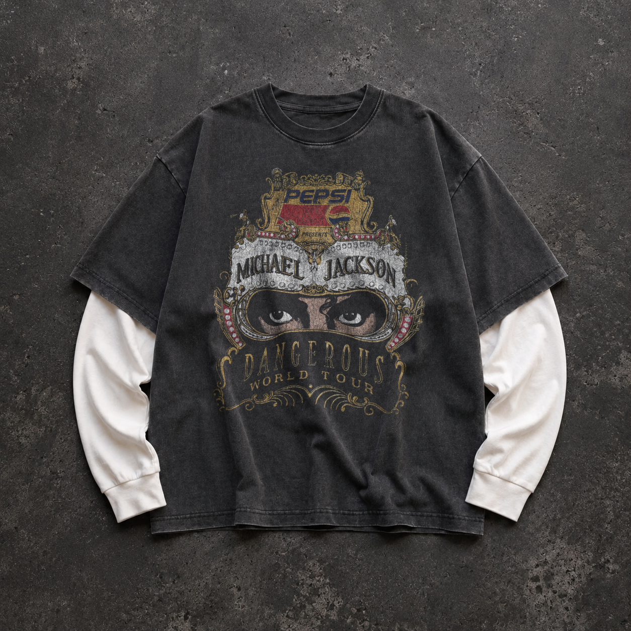 Michael Jackson's Dangerous 90's Vintage Black Layered LS – Strike