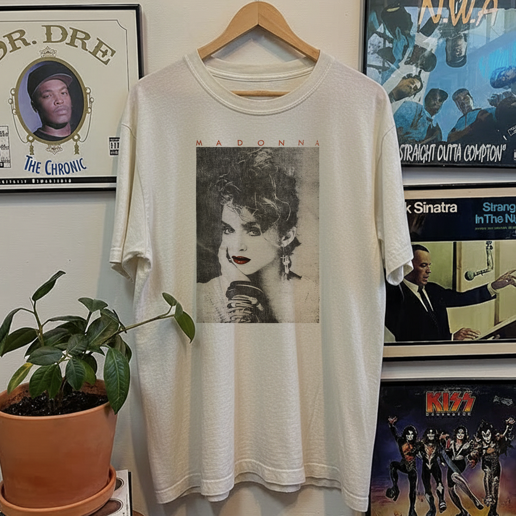 Rare Madonna Portrait Washed White Tee – Strike Anywhere Vintage