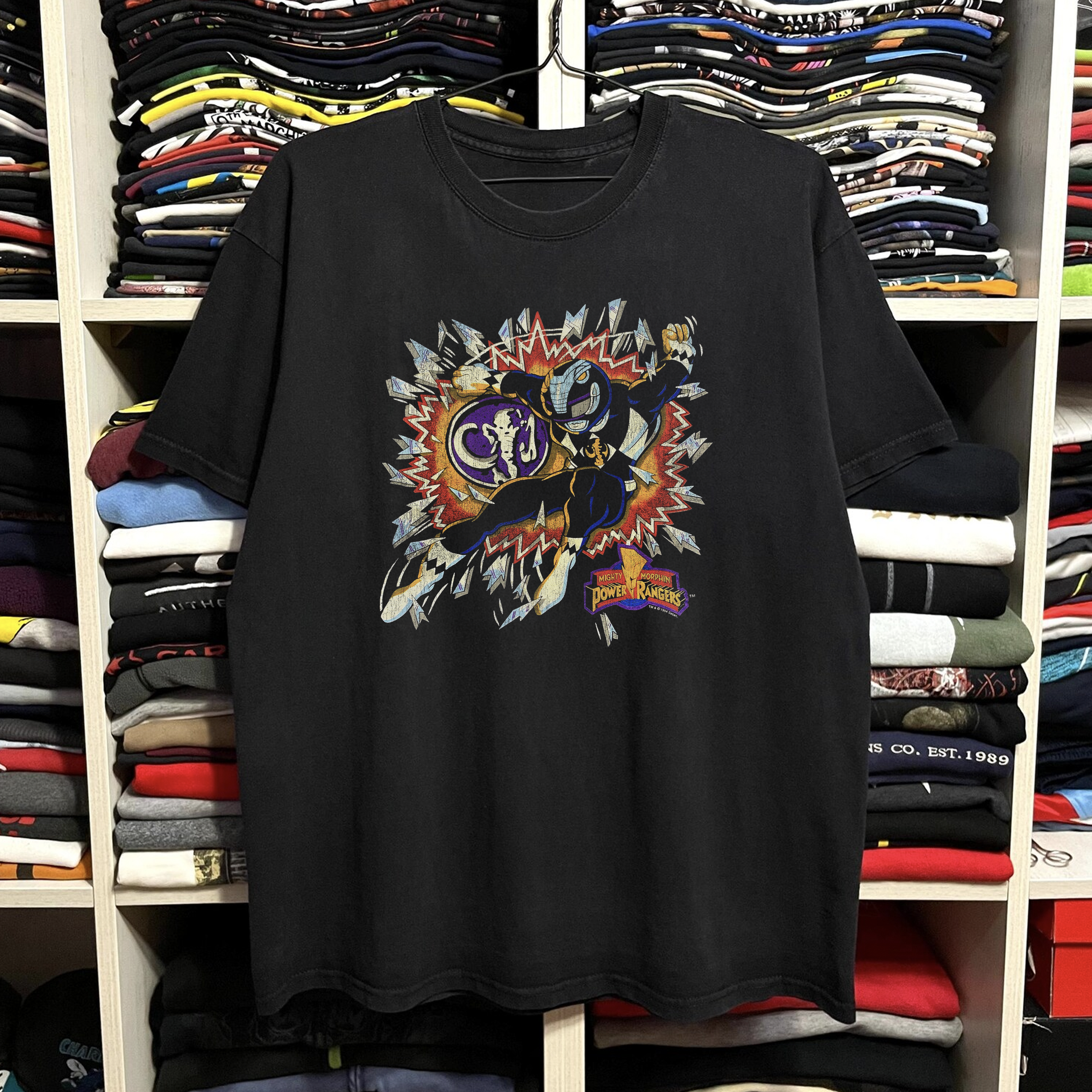 1994 Power Rangers Washed Black Tee – Strike Anywhere Vintage
