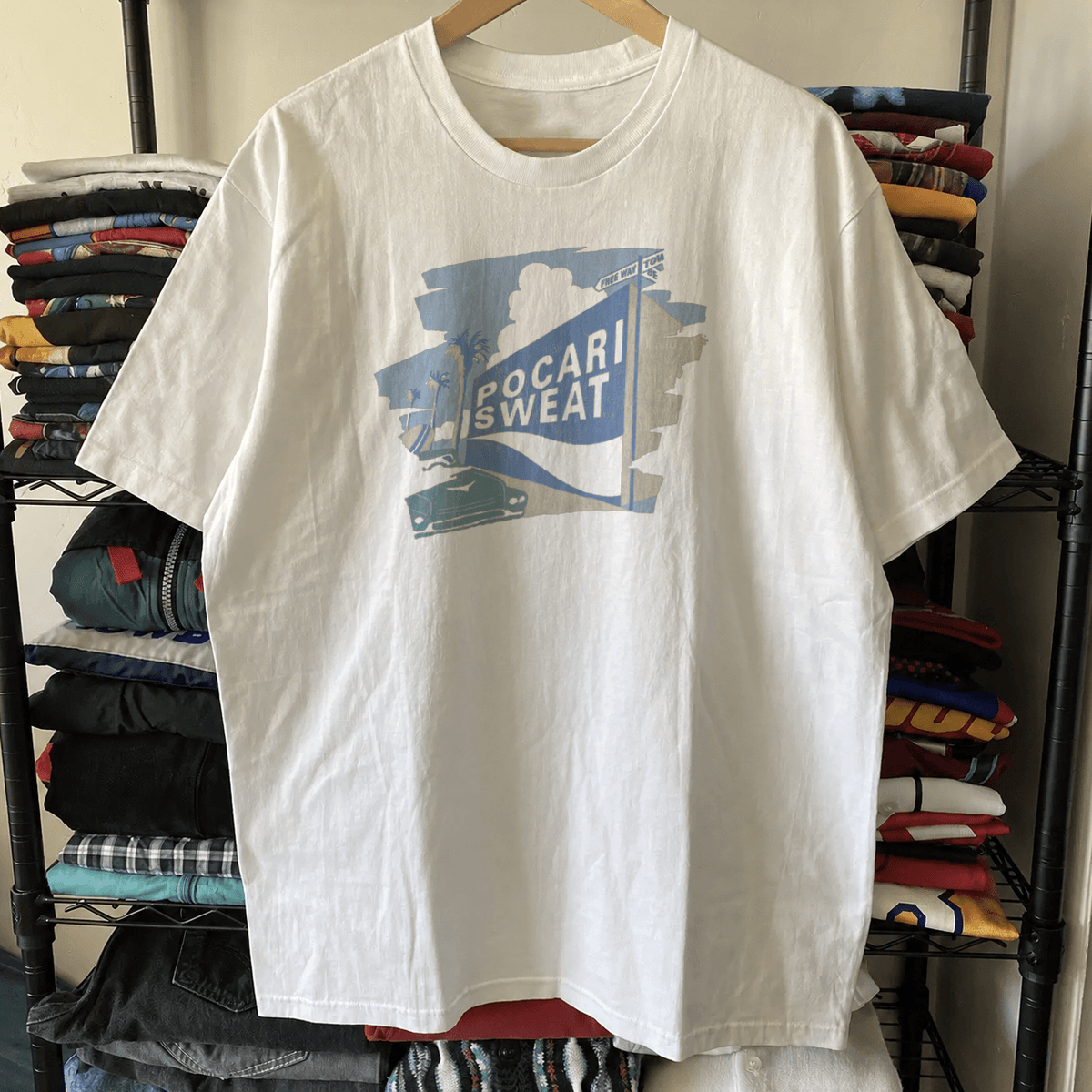 Pocari Sweat Vintage Washed White T-Shirt