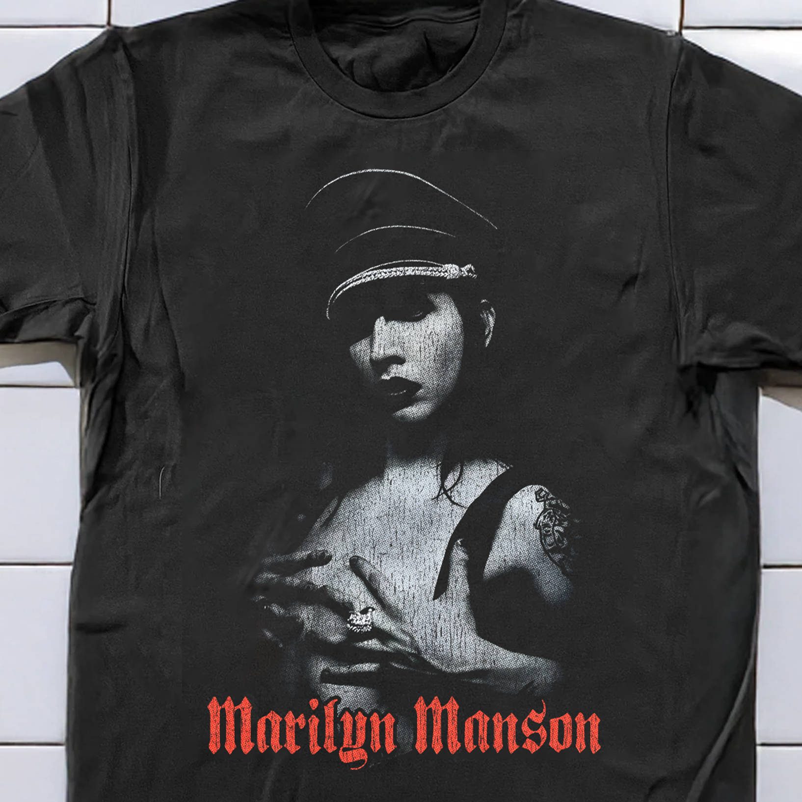 '01 Marilyn Manson Washed Black Tee