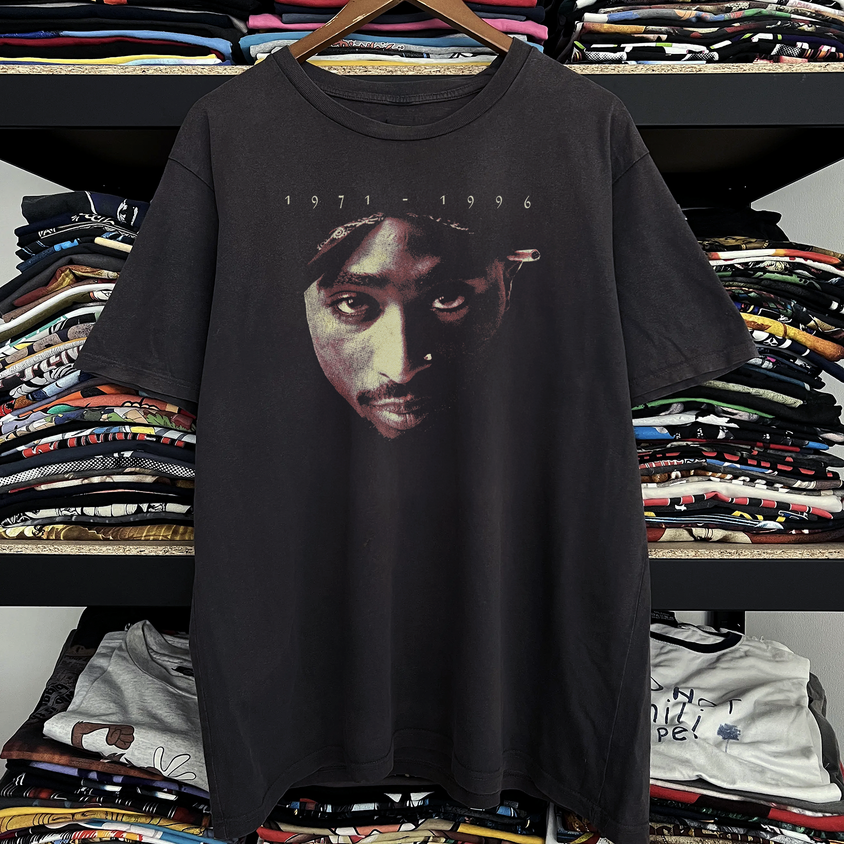 Rare Tupac Memorial Washed Black Tee