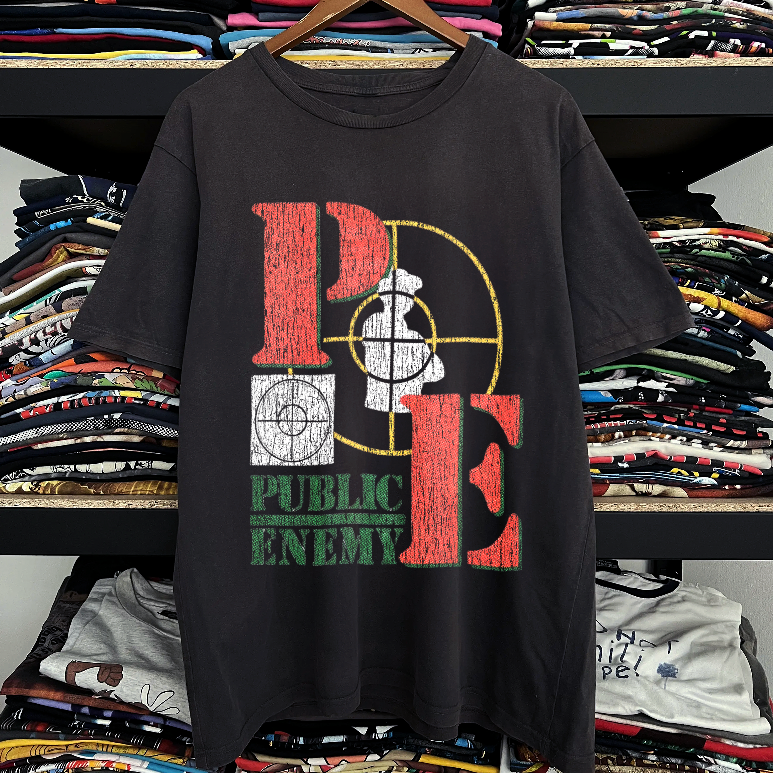 Rare Public Enemy Washed Black Tee
