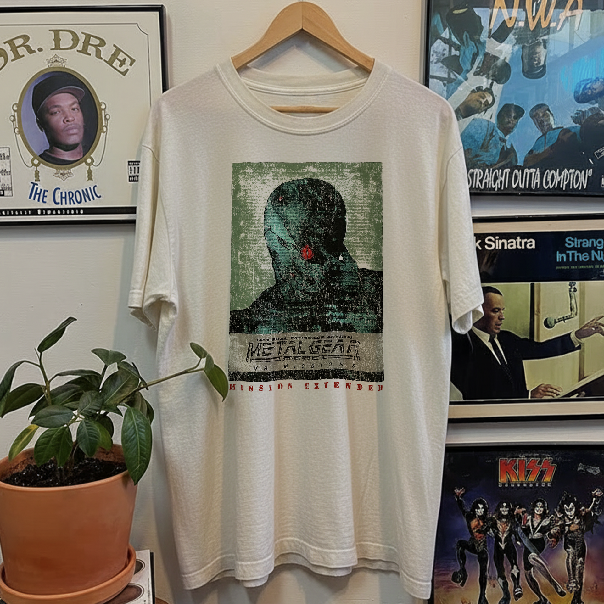 90s Metal Gear Solid Washed White Tee White / 3XL