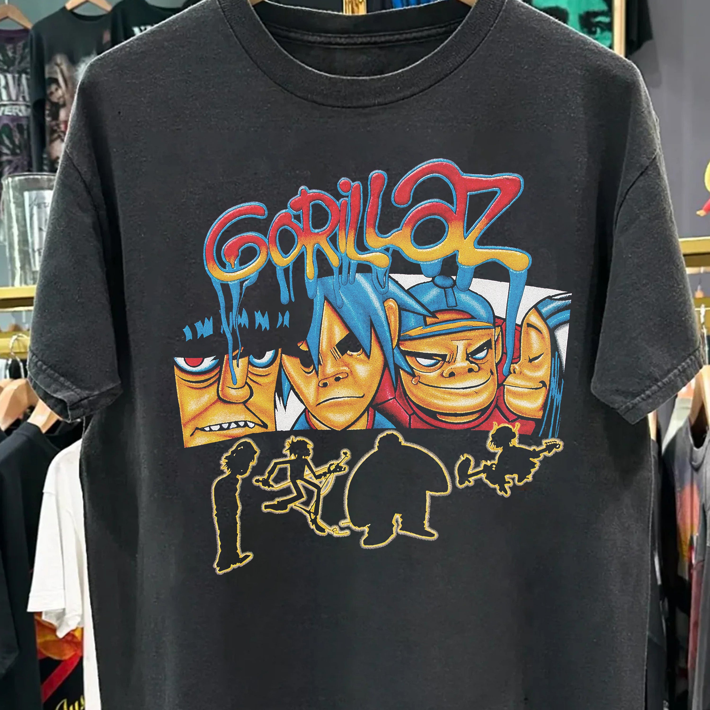 2000s Gorillaz Washed Black T-Shirt – Strike Anywhere Vintage