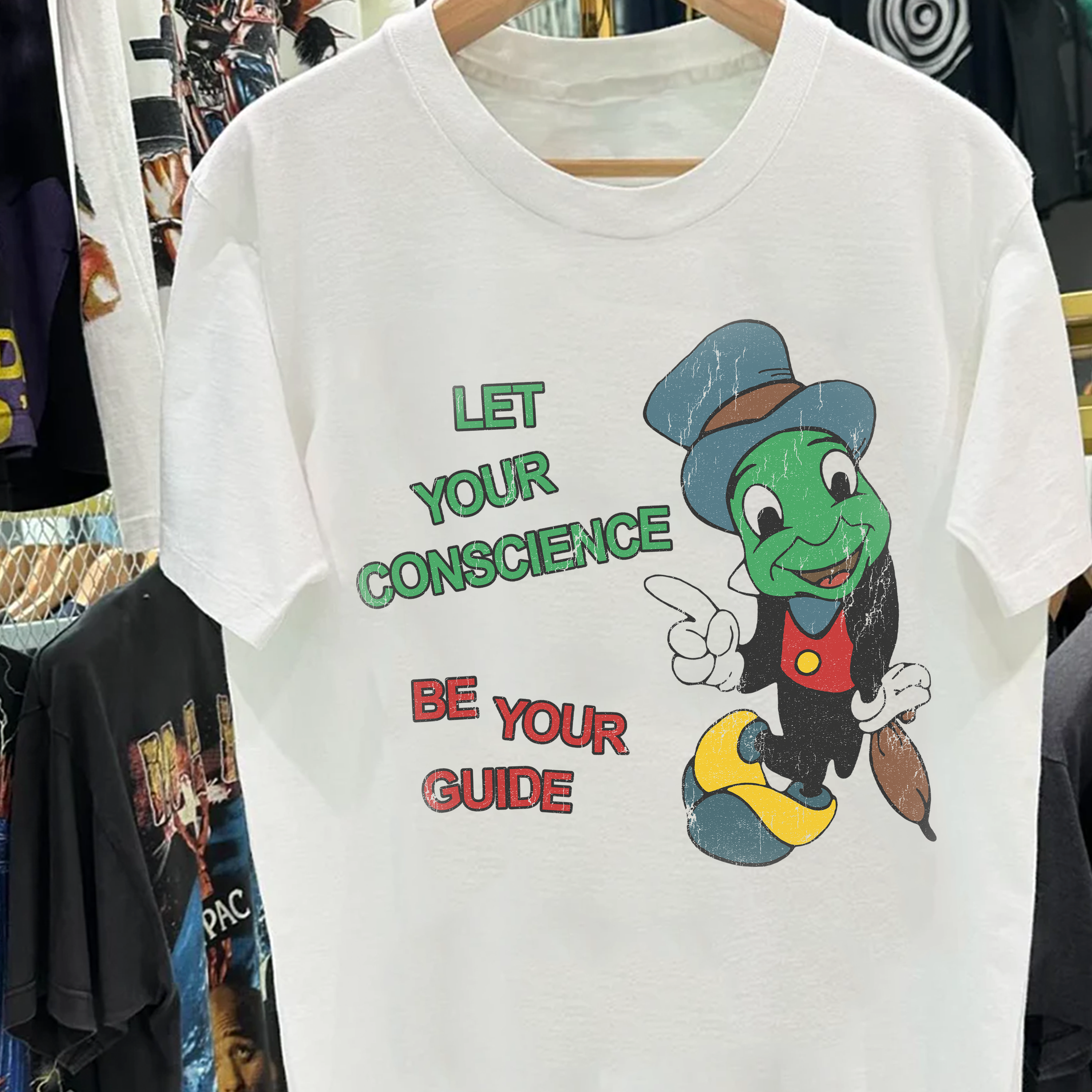 Let Your Conscience Be Your Guide Heavyweight White T-shirt