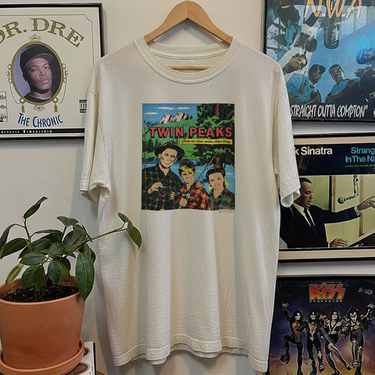 Rare Visit Twin Peaks Washed White Tee