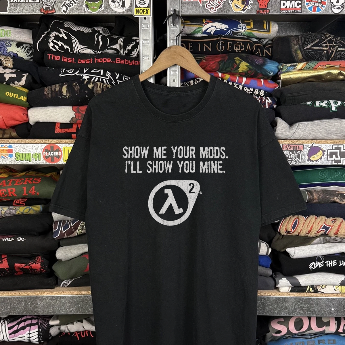 Rare Half Life 2 Show Me Your Mods Washed Black Tee