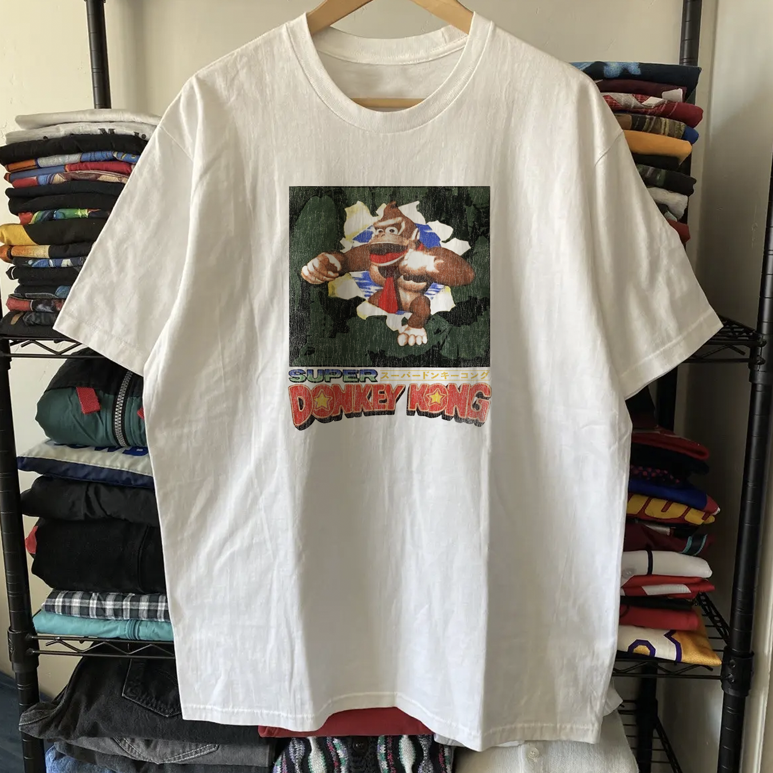 90s Super Donkey Kong Washed White Tee