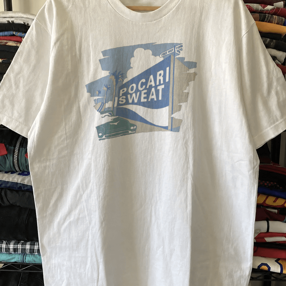 Pocari Sweat Vintage Washed White T-Shirt