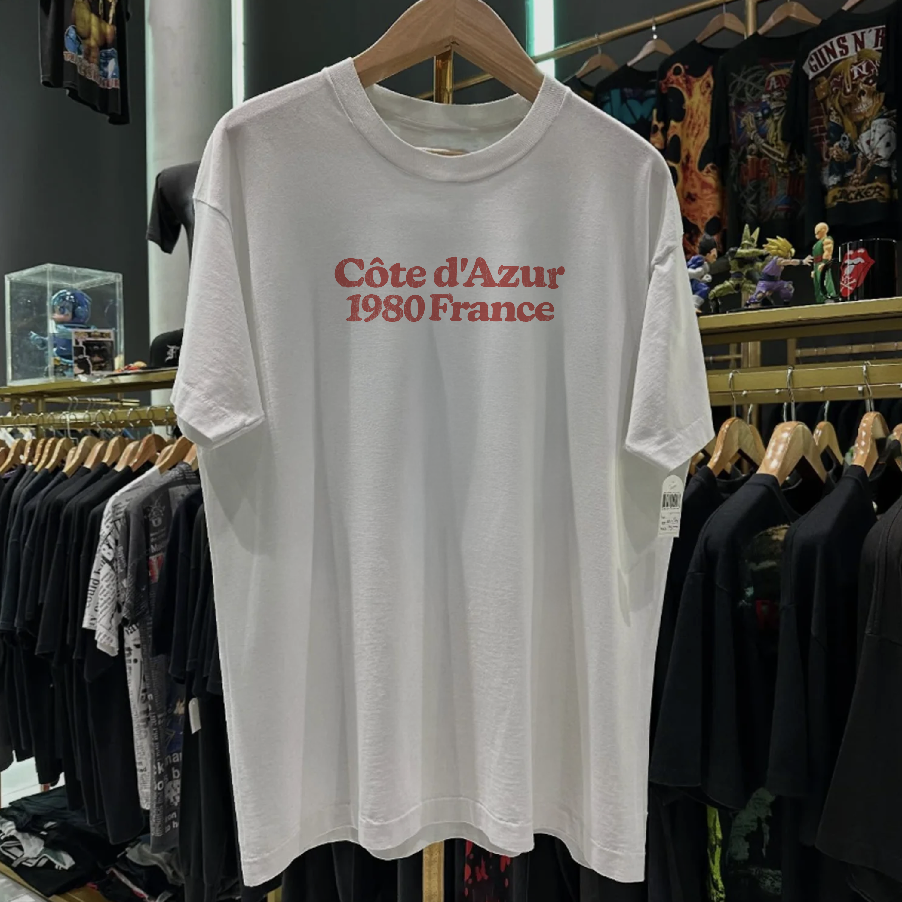 RARE 80S CÔTE D'AZUR 1980 FRANCE WASHED WHITE TEE