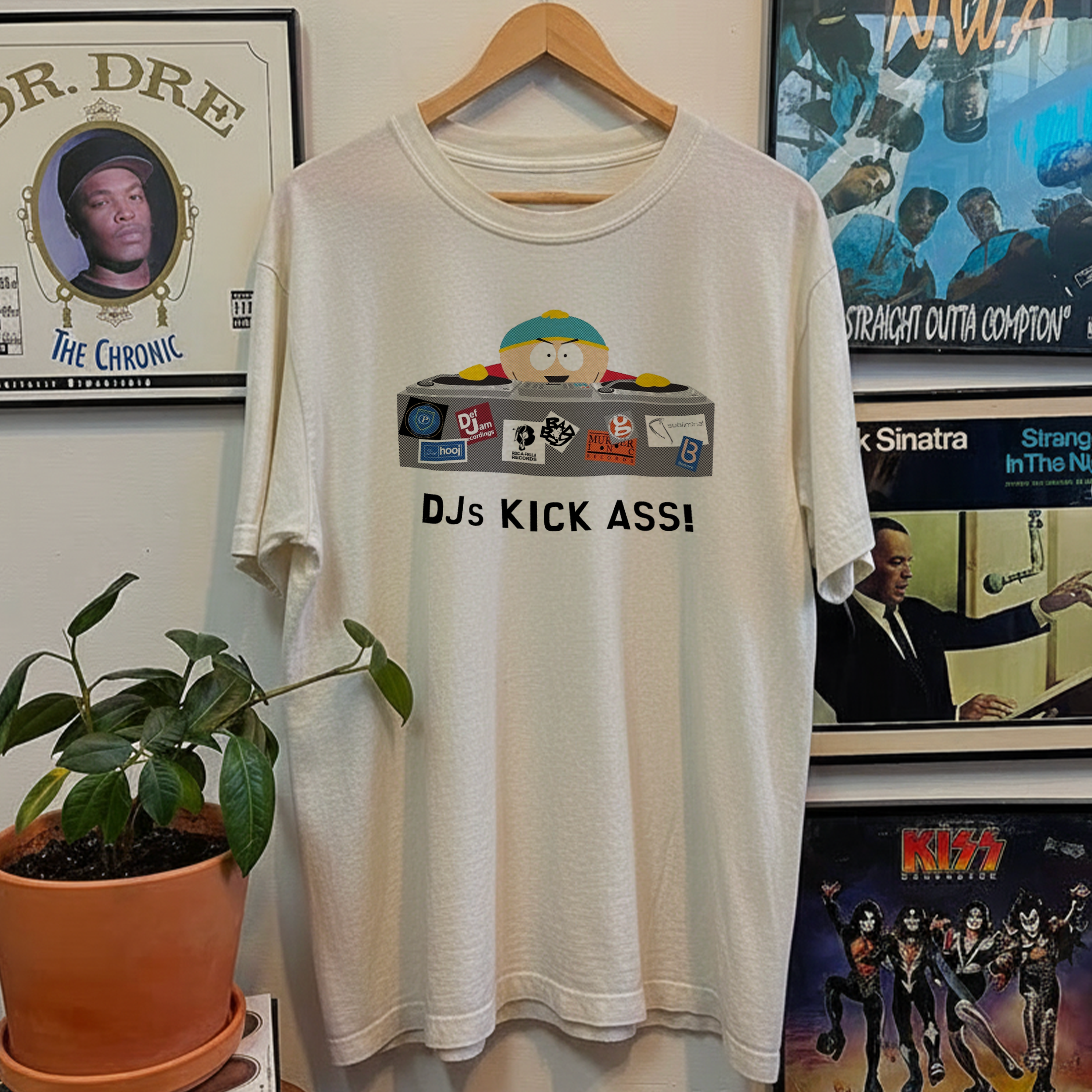Rare South Park Cartman DJ Washed White Tee