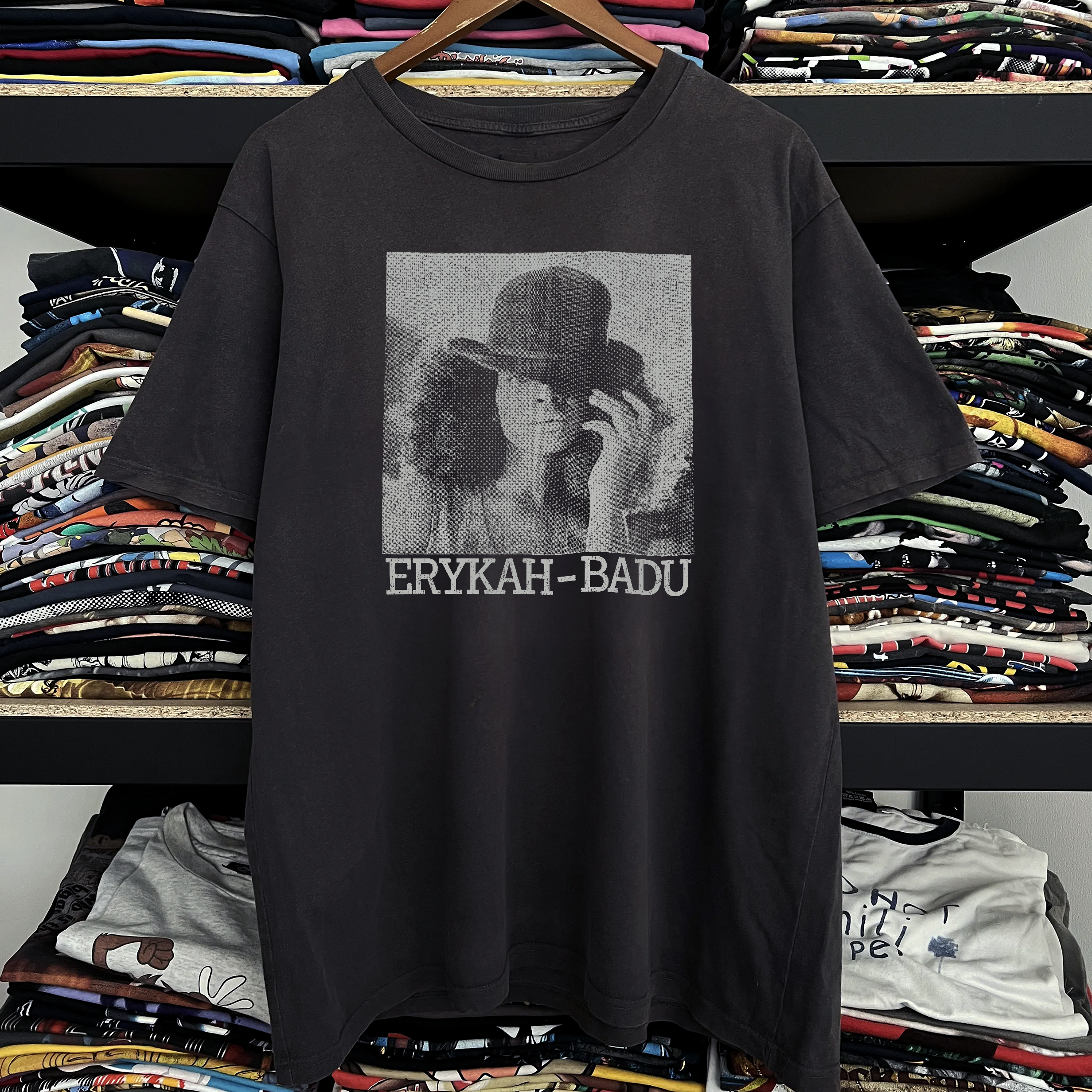 Y2k Erykah Badu Washed Black Tee