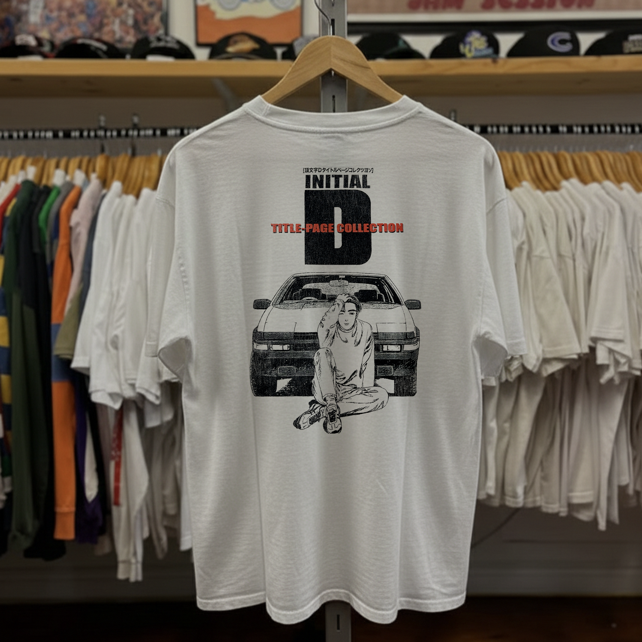 Rare Initial D Washed White Tee