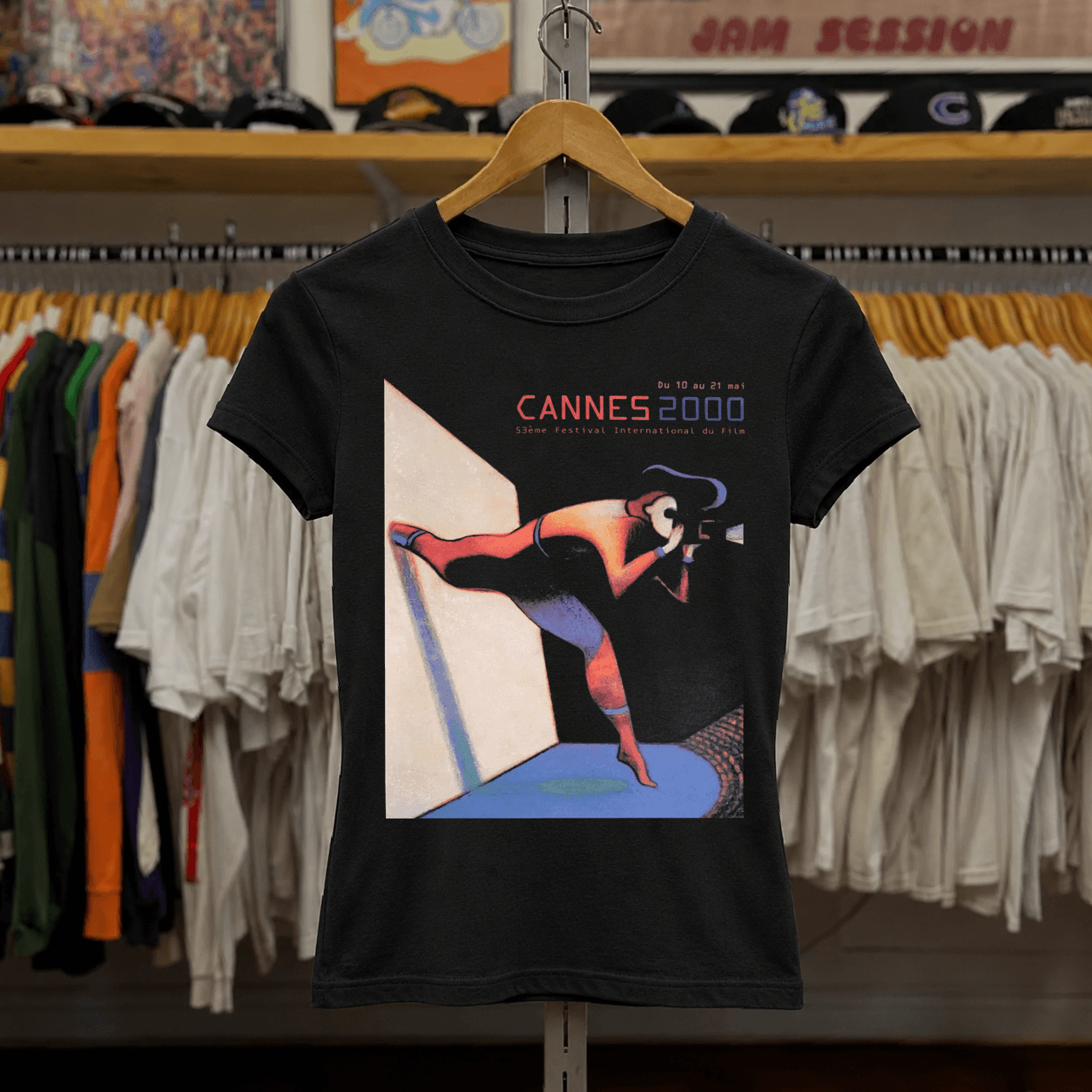 2000 Cannes Film Festival Womens Black Tee