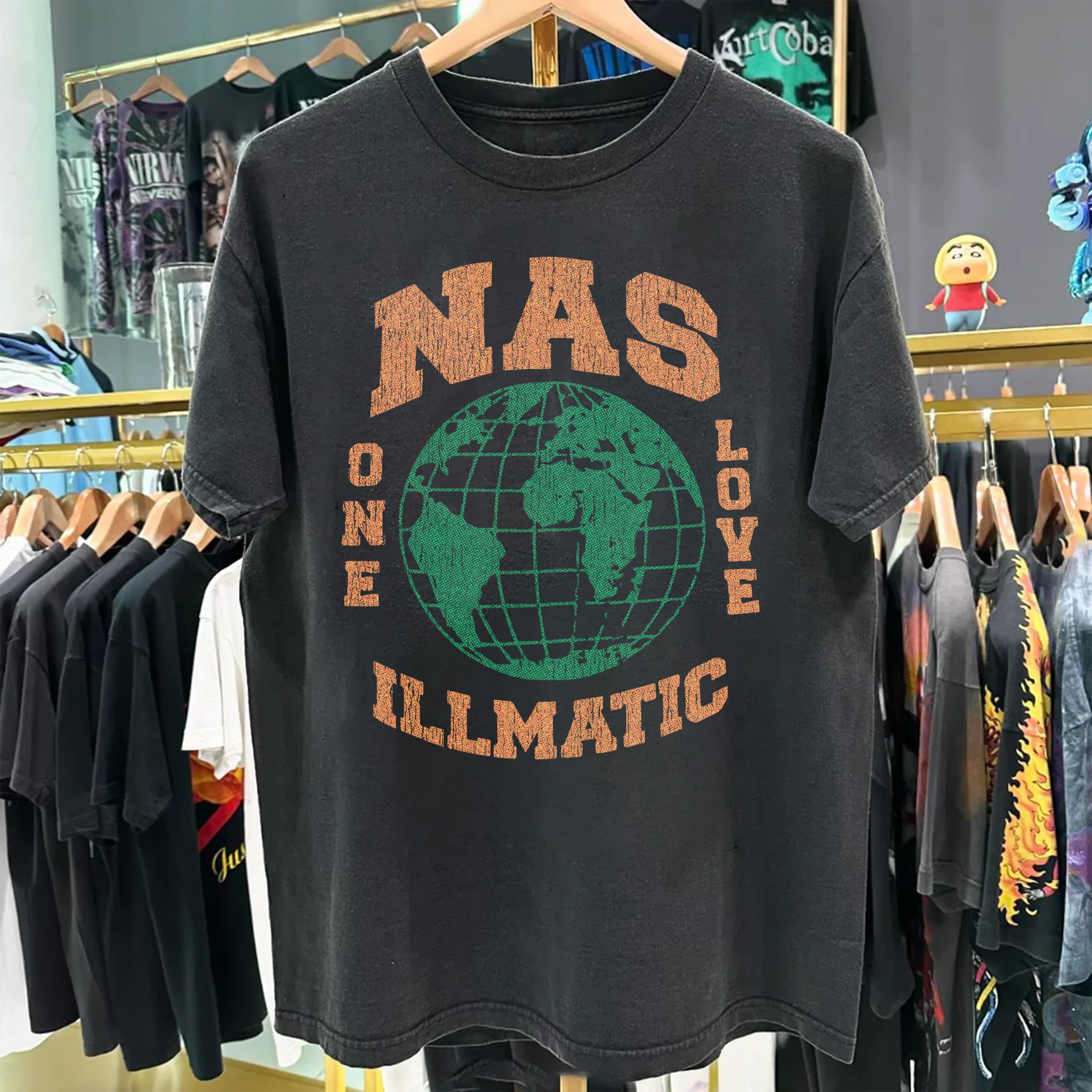 Rare Nas Illmatic Washed Black Tee