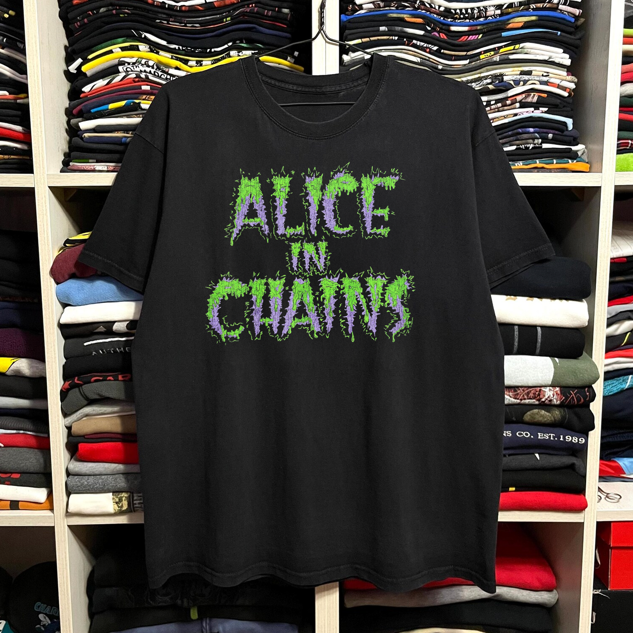 Rare '89 Alice In Chains Washed Black Tee