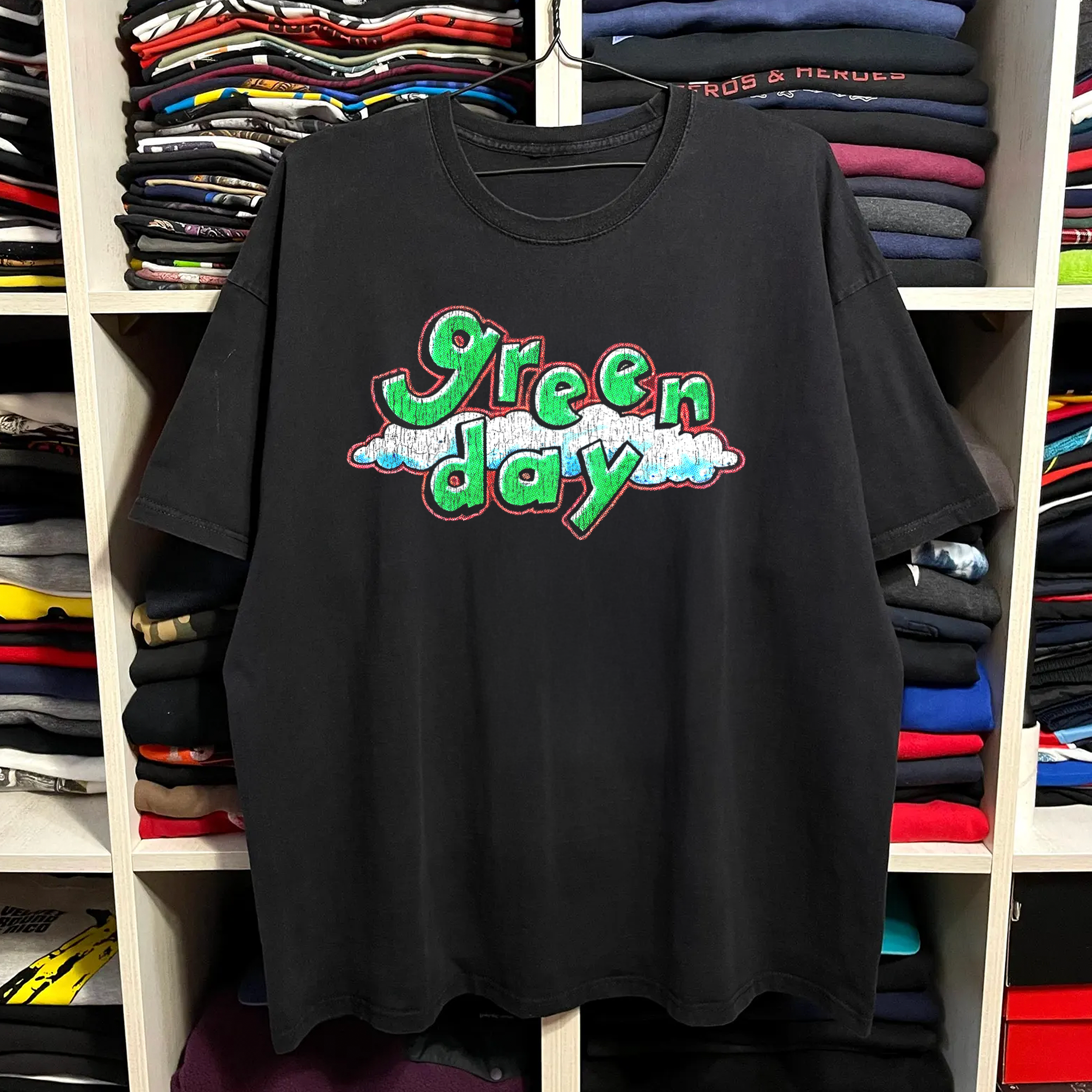 Gr33n Day Black Washed Tee