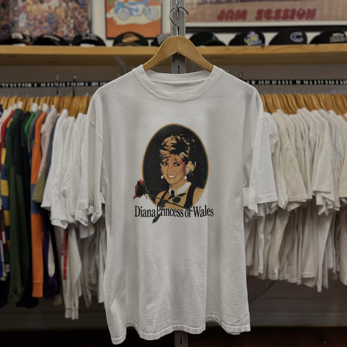 Vintage Diana Portrait Washed White Tee