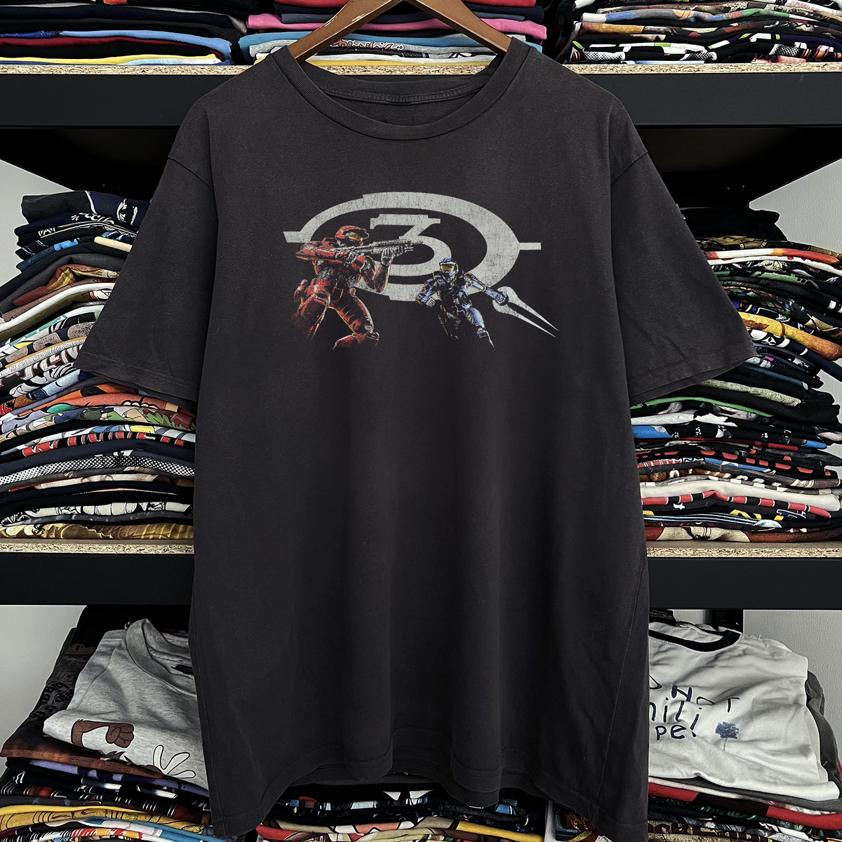 Rare Halo 3 Red Vs Blue Promo Washed Black Tee