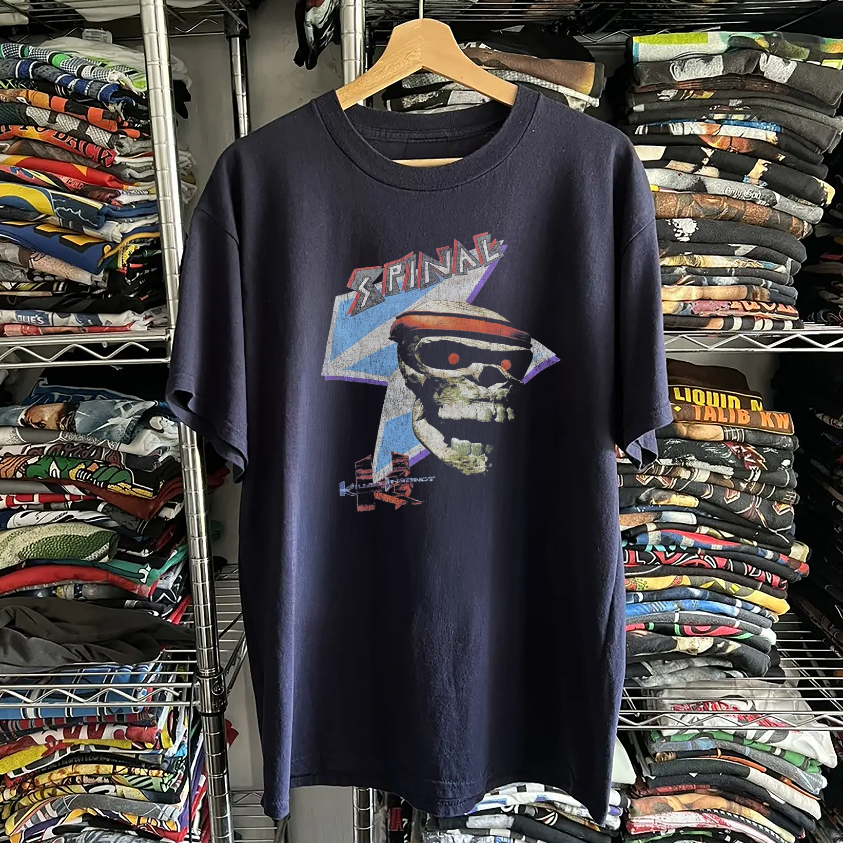 90s Killer Instinct Spinal Washed Navy Tee