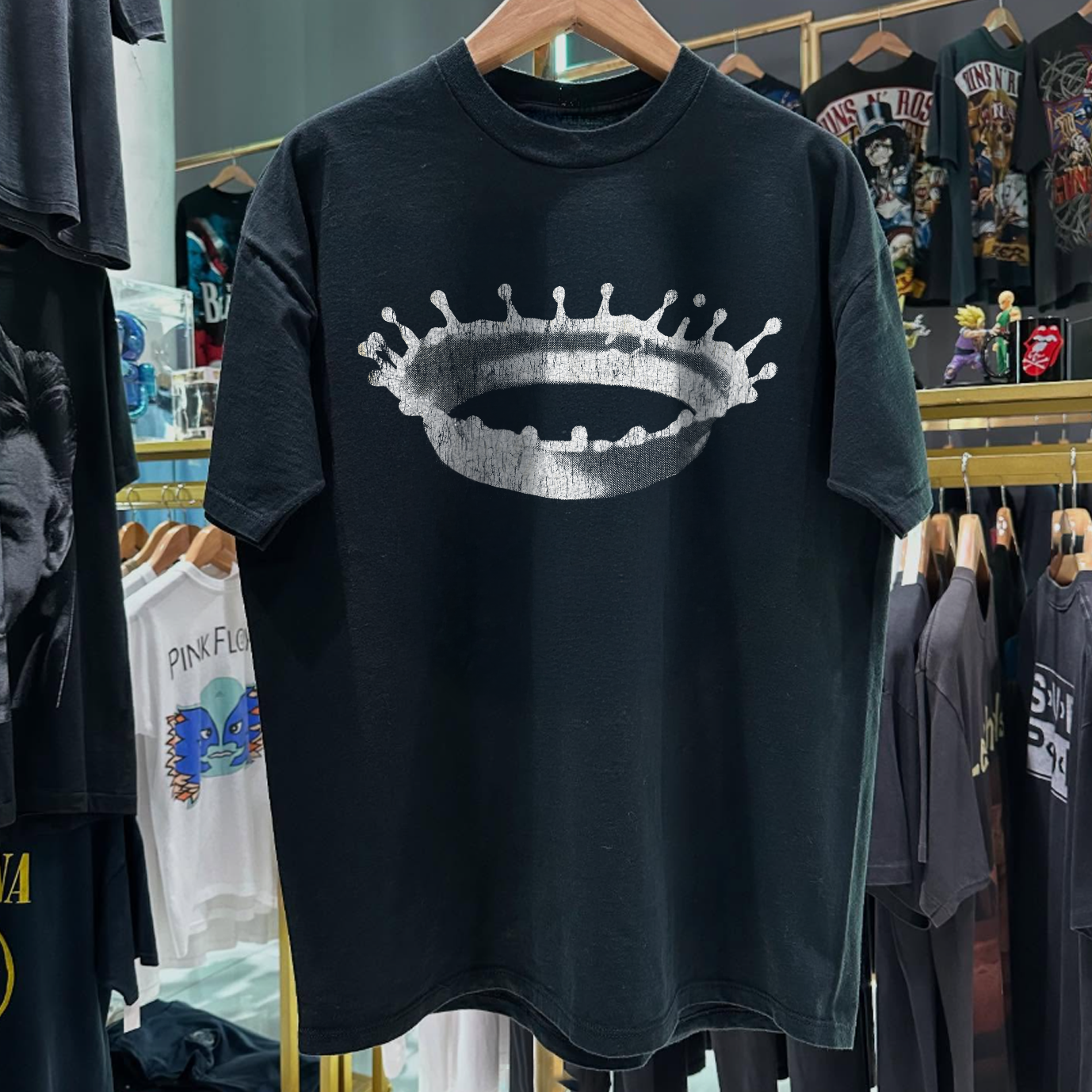 90s Acid Drop 'Archaic Smile' Rare Washed Black T-Shirt – Strike