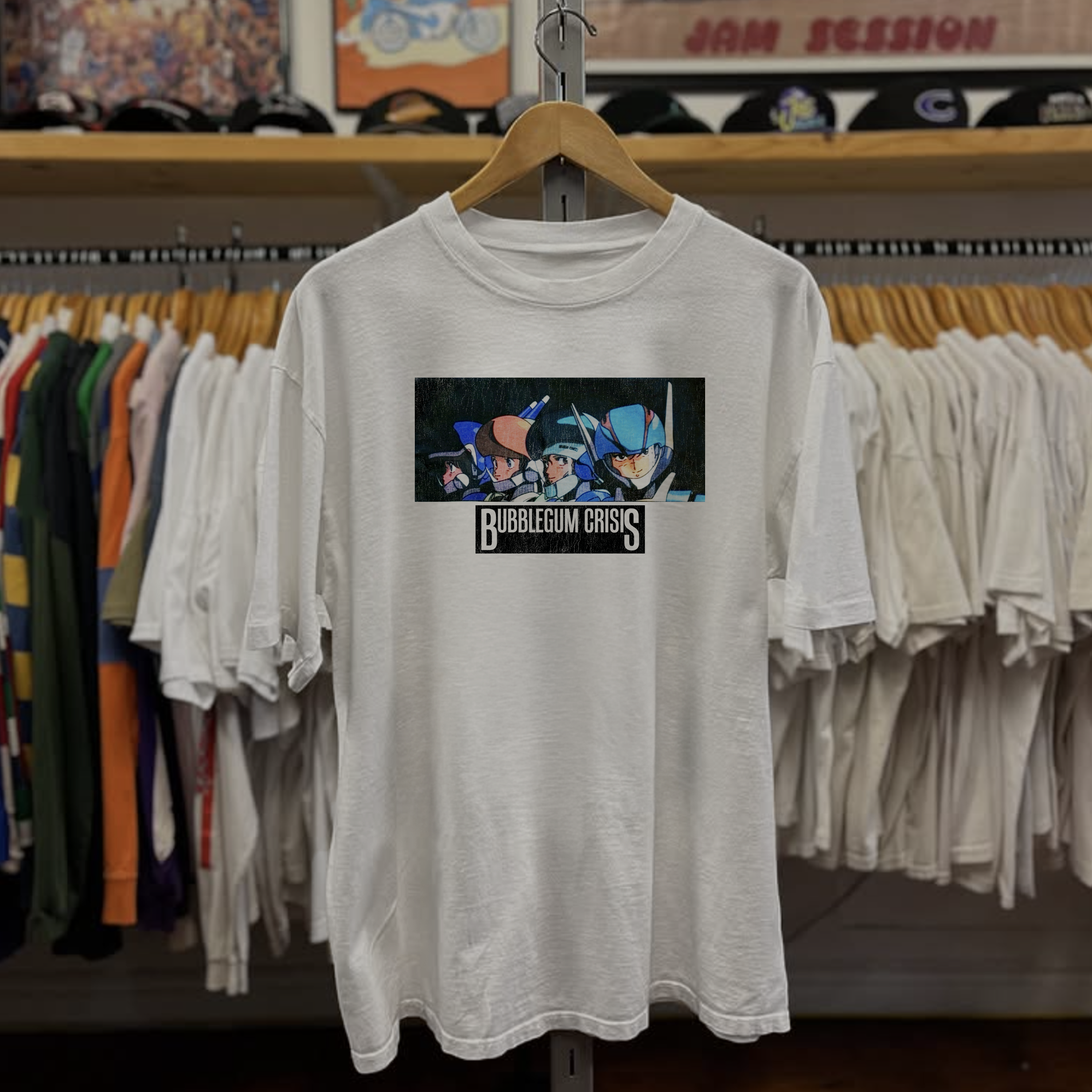 90s Bubblegum Crisis Washed White Tee