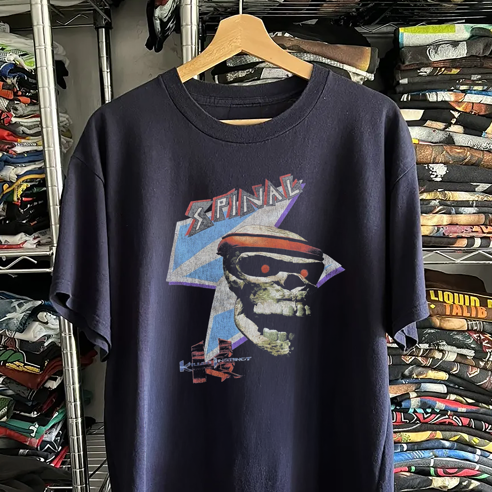 90s Killer Instinct Spinal Washed Navy Tee