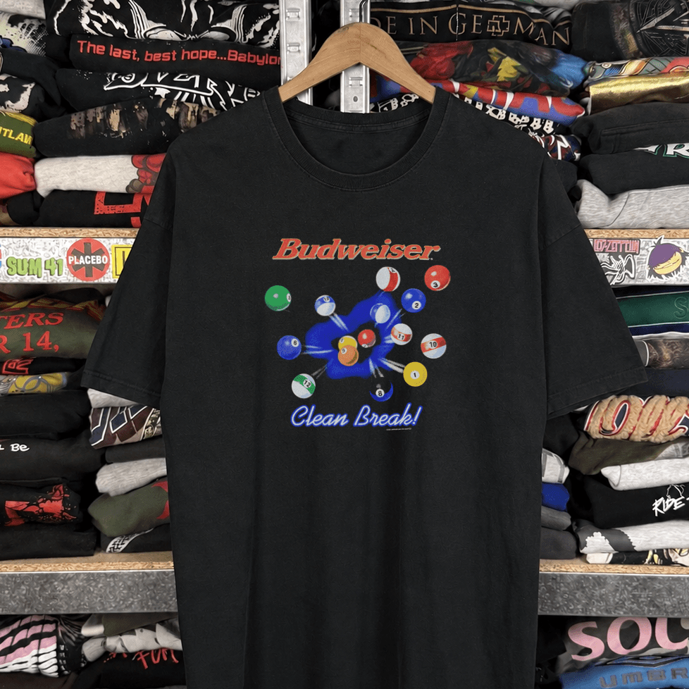 90s BUD 'CLEAN BREAK' Vintage Washed Black T-Shirt