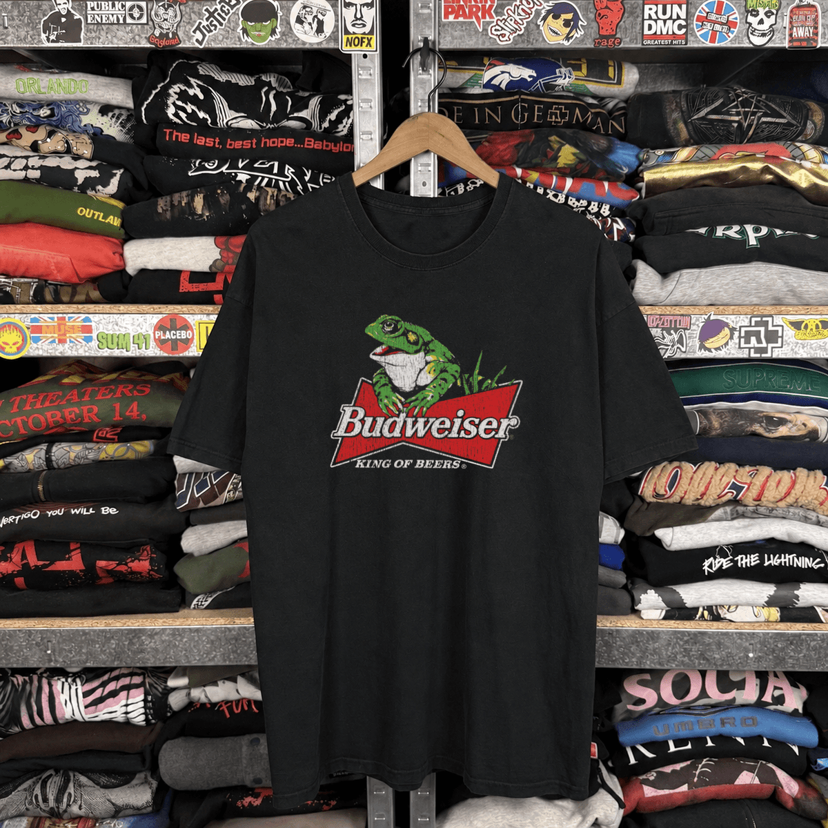 Bud Frog Vintage Washed Black T-Shirt