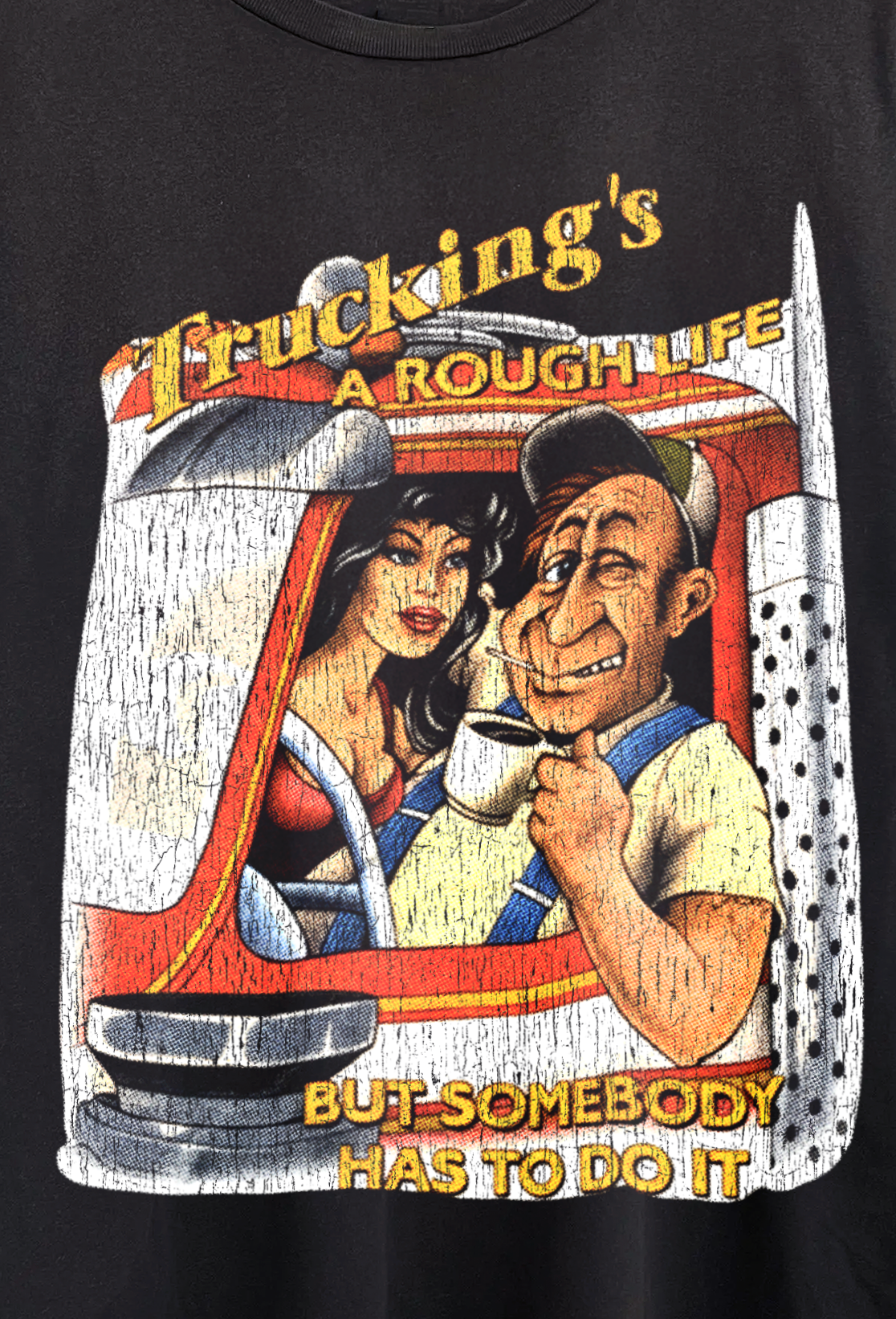 Trucking Washed Black Tee