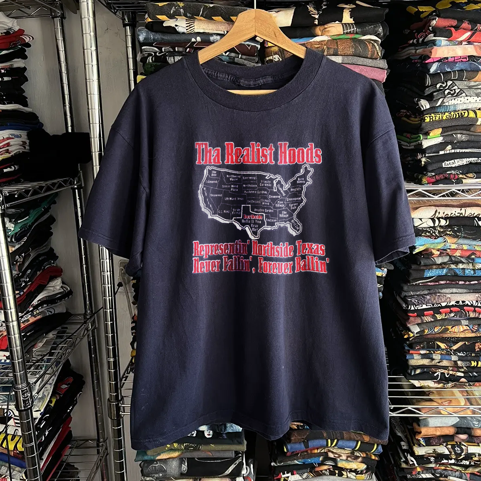90s Swishahouse Washed Navy Tee